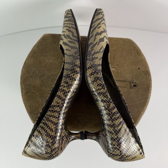 Womens Stuart Weitzman Python Snakeskin Leather Kitten Heels 6.5 - Picture 8 of 13